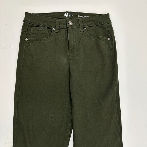 Style & Co Straight Leg Women's size 4 Green Denim Jeans - Picture 2 of 5